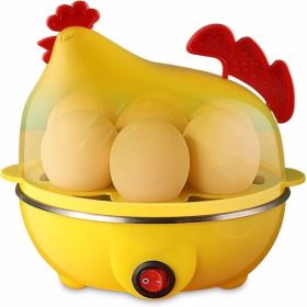 Egg Cooker, Egg Boiler with Steamer Attachment for Soft and Hard Boiled Eggs, Poached Boiled & Omelette Maker Machine Steamer, 7 Egg Capacity