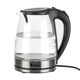 ZOKOP HD-1857-A 110V 1500W 1.8L Electric Glass Kettle US Plug