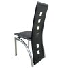 4pcs long backrest square hollow decoration PU leather dining chair round tube black cushion electroplating chair leg N201(Replace encoding13029118)