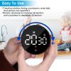 2.79in LED Digital Kitchen Timer Electronic Countdown Timer Dimmable Mutable Magnetic Clock for Classroom Library Office Cooking