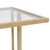 Golden Side Table, 2-Tier Acrylic Glass End Table for Living Room&Bedroom