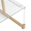 Golden Side Table, 2-Tier Acrylic Glass End Table for Living Room&Bedroom