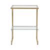 Golden Side Table, 2-Tier Acrylic Glass End Table for Living Room&Bedroom