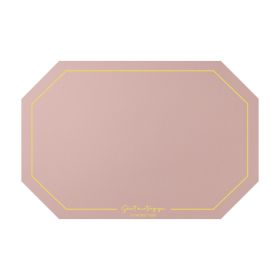 Octagonal Leather Placemat Waterproof Household Table Mat Heat Proof Mat Placemat (Option: Soft Yarn Pink)