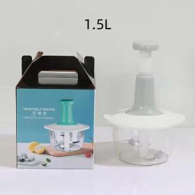 Press Manual Chopper Minced Meat Stuff-stirring Machine (Option: 1,5L Gray)