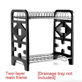 Bowl And Dish Multi-functional Kitchen Storage Knife Bowl And Chopsticks Storage Box Plate Rack (Option: Two Main Frame 1)