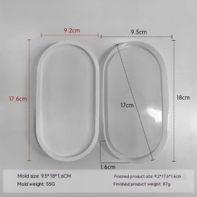 Epoxy Mold Diy Handmade Crystal Glue Resin Silicone Mold Homemade Plaster Tray Mat Coaster (Option: Oval)