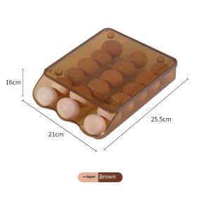 Egg Preservation Box Special Rolling Egg Box For Refrigerator Preservation Shelf Supports (Option: Brown 1 Layer)