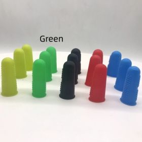 Silicone Finger Stall Anti-scald Non-slip High Temperature Resistant Fingertip Protective Cover With Particles Three Yards Food Grade (Color: green)