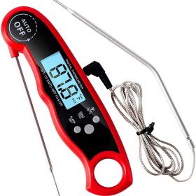 BBQ thermometer with line probe food thermometer (Color: Red)