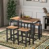 5-Piece Kitchen Counter Height Table Set, Industrial Dining Table with 4 Chairs