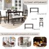 6-Piece Counter Height Dining Table Set Table with Shelf 4 Chairs and Bench for Dining Room