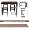 5-Piece Kitchen Counter Height Table Set, Industrial Dining Table with 4 Chairs